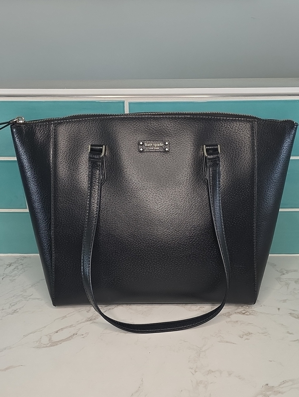 kate spade Black Pebbled Leather Tote
